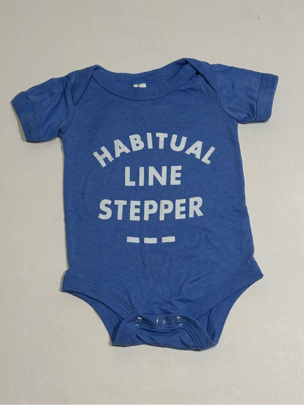 BELLA+CANVAS Kids Baby Bodysuit Onesie 3-6 Months Blue "Habitual Line Stepper"